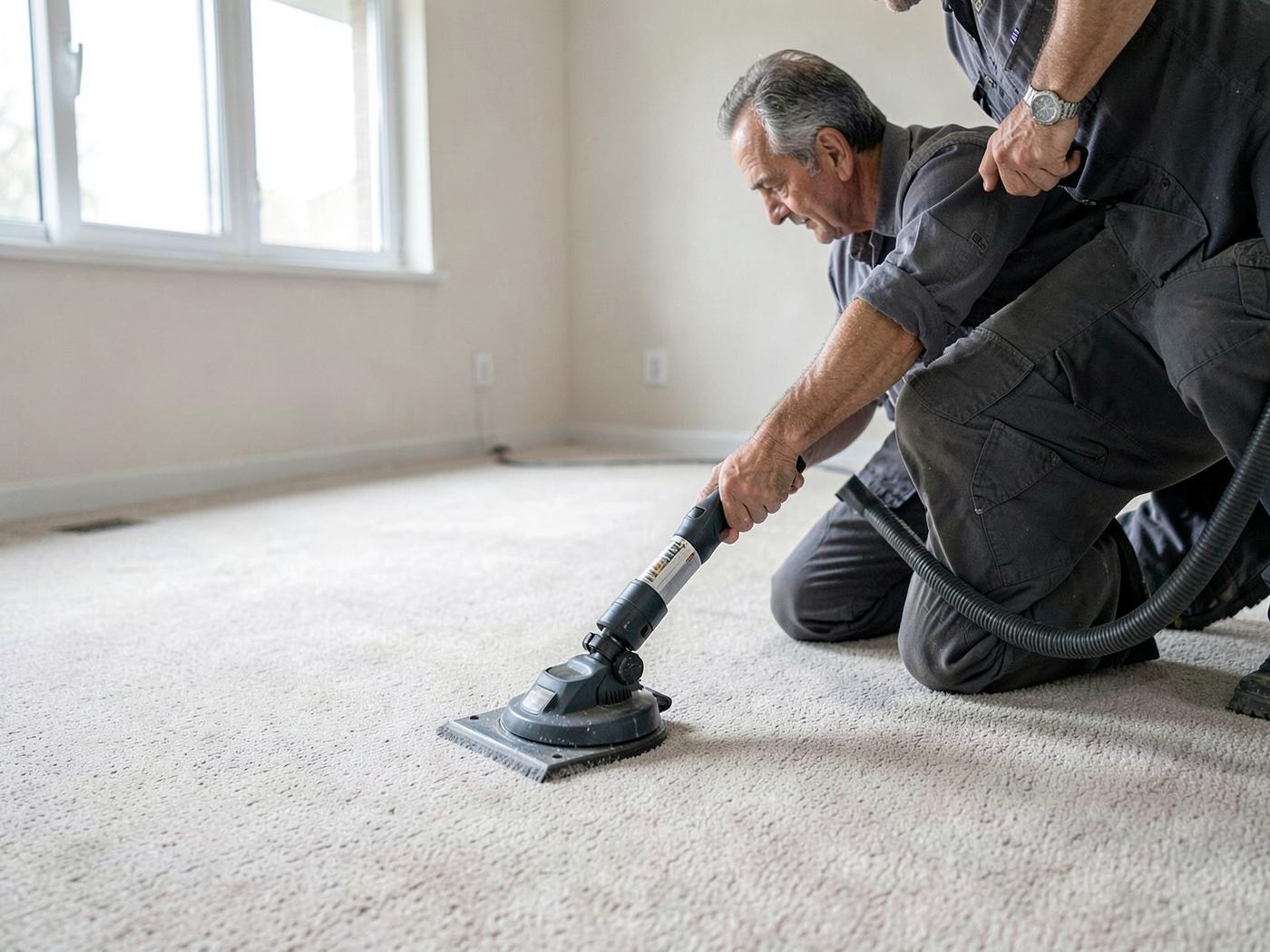 Demo placeholder: carpet cleaning wand in a living room