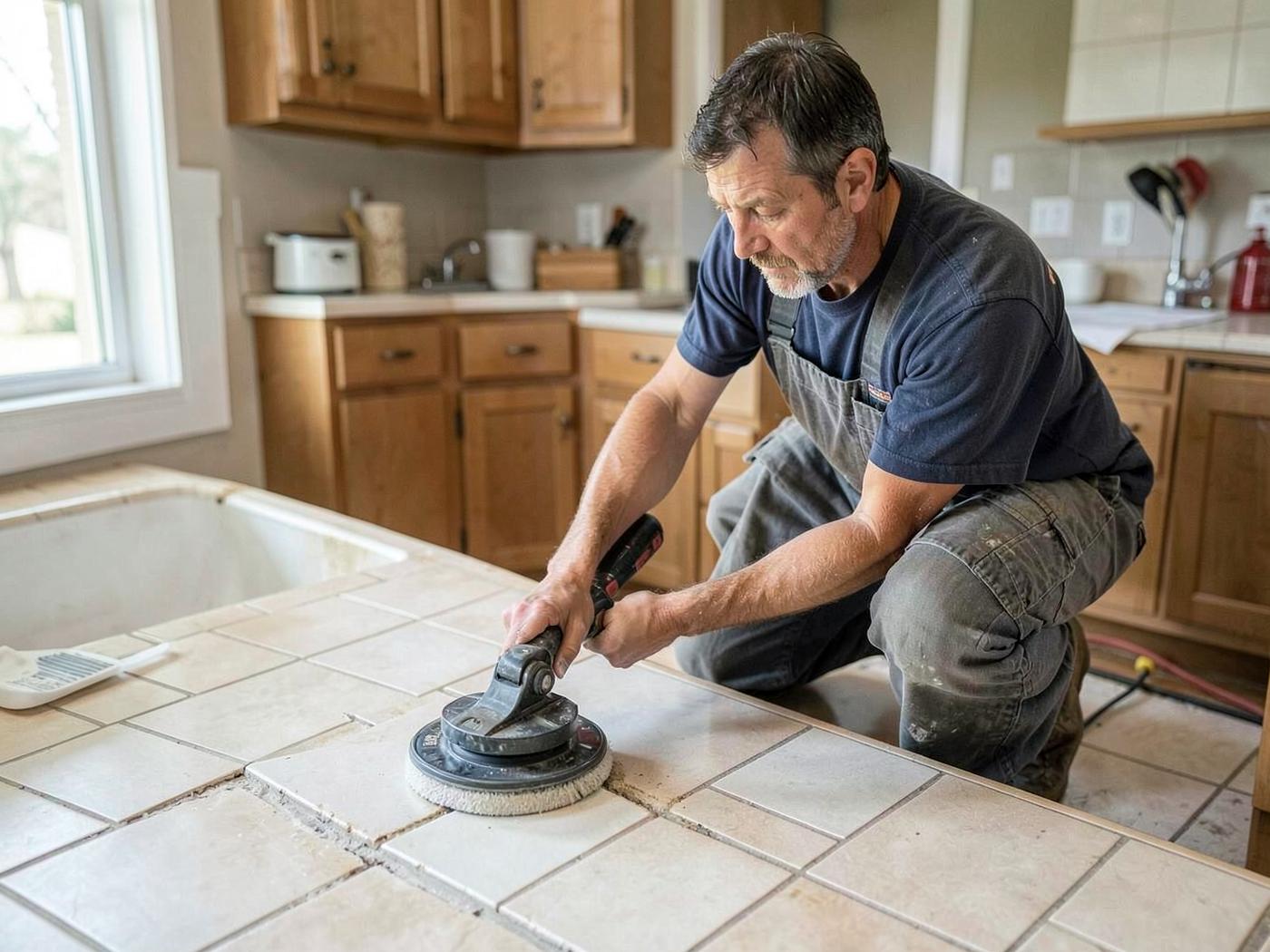 Demo placeholder: cleaning tile and grout